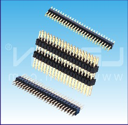 1.00mm间距 双排针 双塑 180度/1.00mm Pin Header Dual Row Two Layer Straight