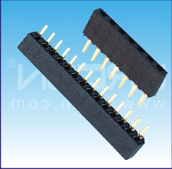 2.0mm间距 单排母 180度 U型 塑高=5.5mm / 2.0mm Pitch Female Header Single Row Straight U Type H=5.5mm