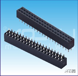 2.54mm间距 双排母 180度 下插型 塑高=6.80mm